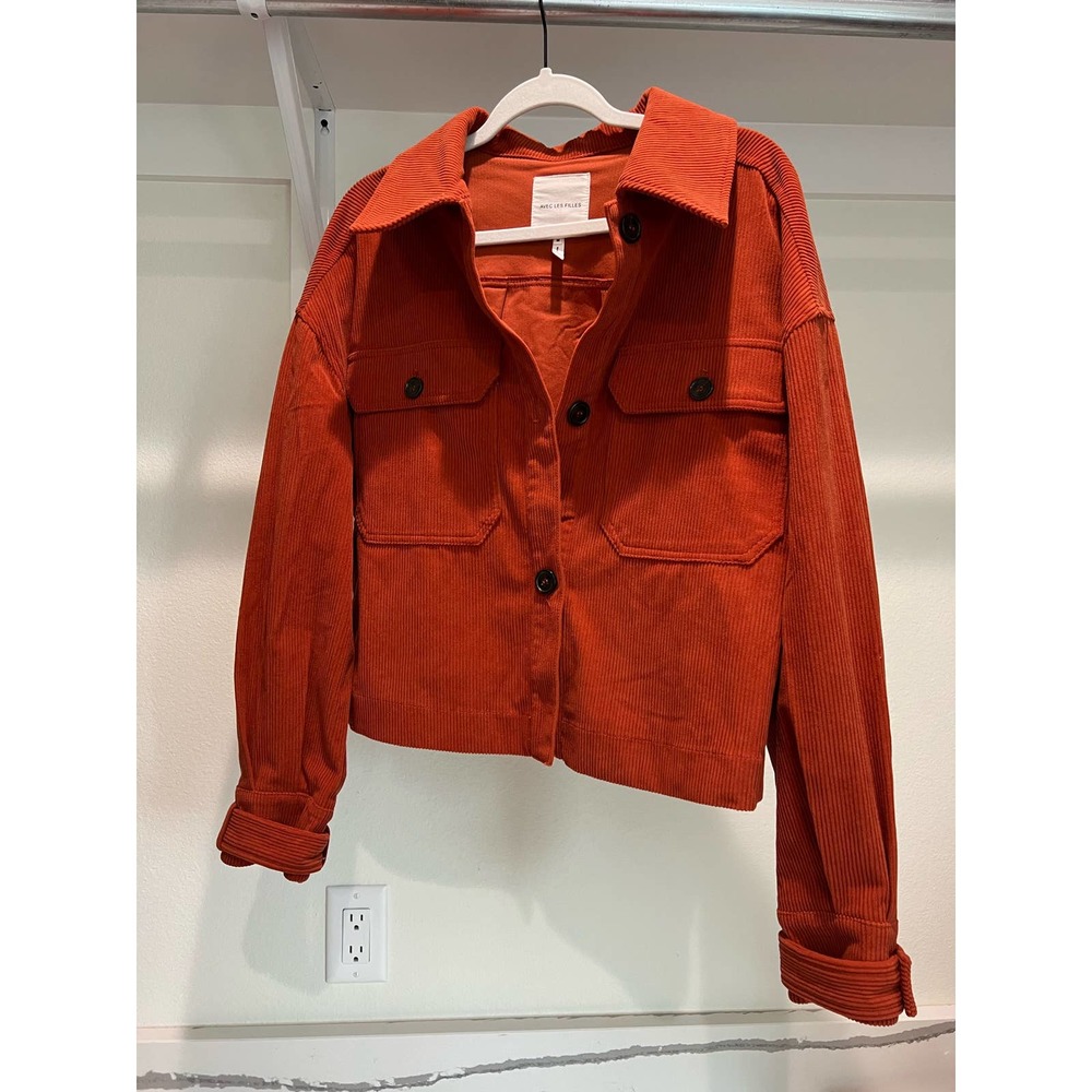 Avec Les Filles Oversized Corduroy Cropped Jacket size‎ Medium burnt orange